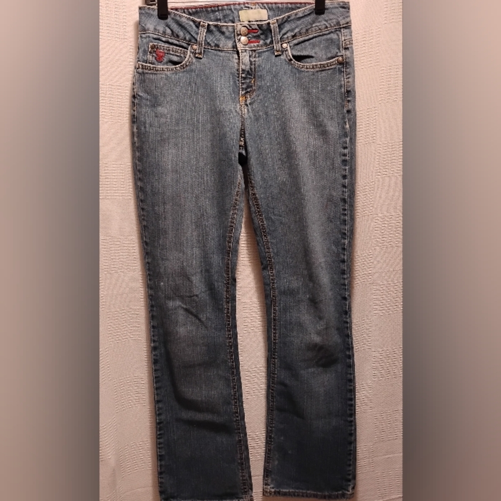 Vintage Wrangler Snap Front Cherry Lined Straight Leg Denim Jeans Jr.11 - Picture 10 of 14